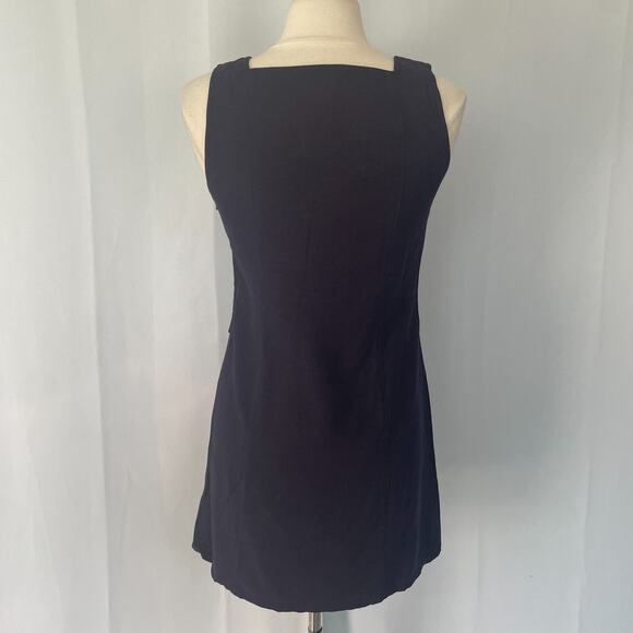 Vtg Y2K American Eagle Mini Dress Size 4 XS Purple Pinafore Preppy Academia Twee - Picture 8 of 13